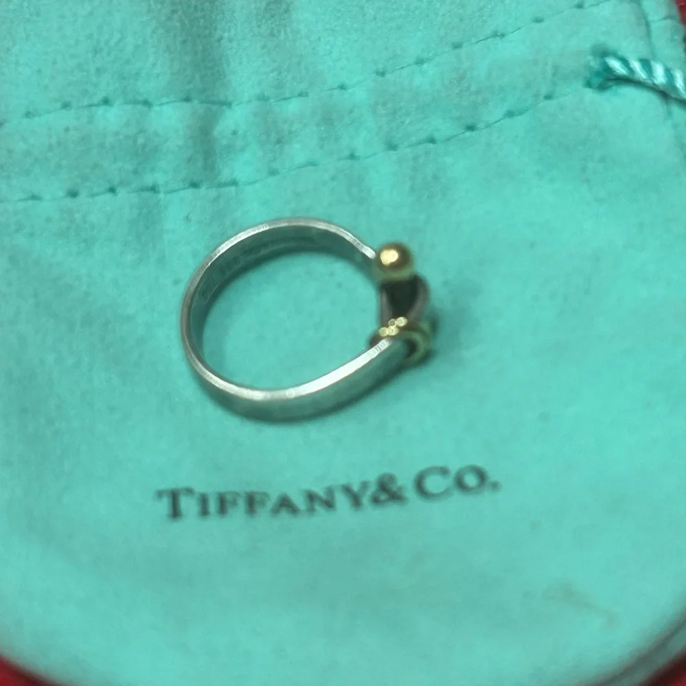 Tiffany & Co. Silver and Gold Ring - Picture 2 of 4